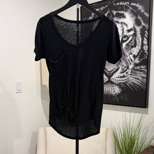 Z Supply Black V-Neck Short Sleeve Top
